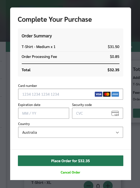 Add Ons_Payment Screen